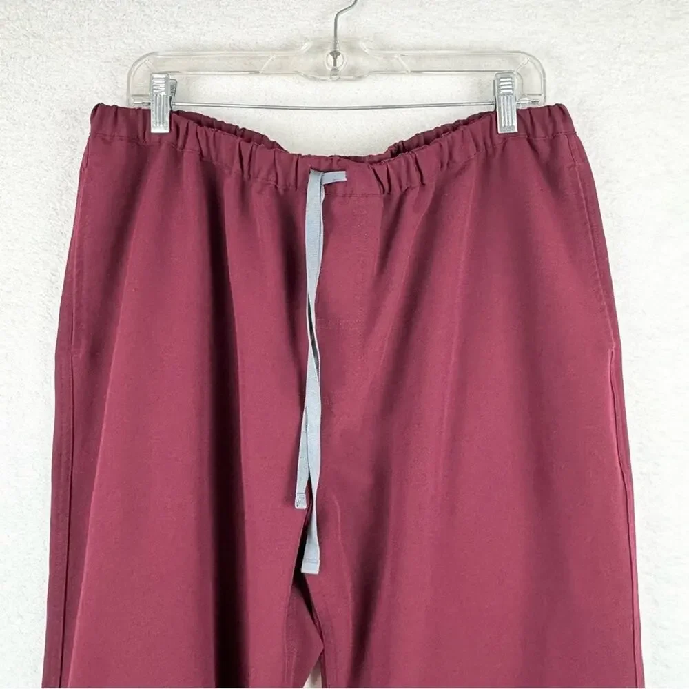 FIGS Men's Pisco Basic Drawstring Scrub Pants In Burgundy‎ Maroon Size XL Doctor